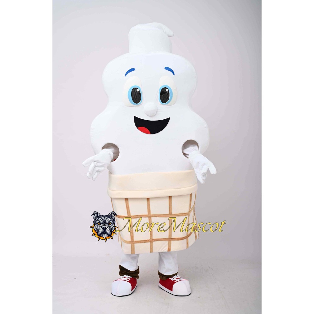 Vanilla Ice Cream Mascot Costume
