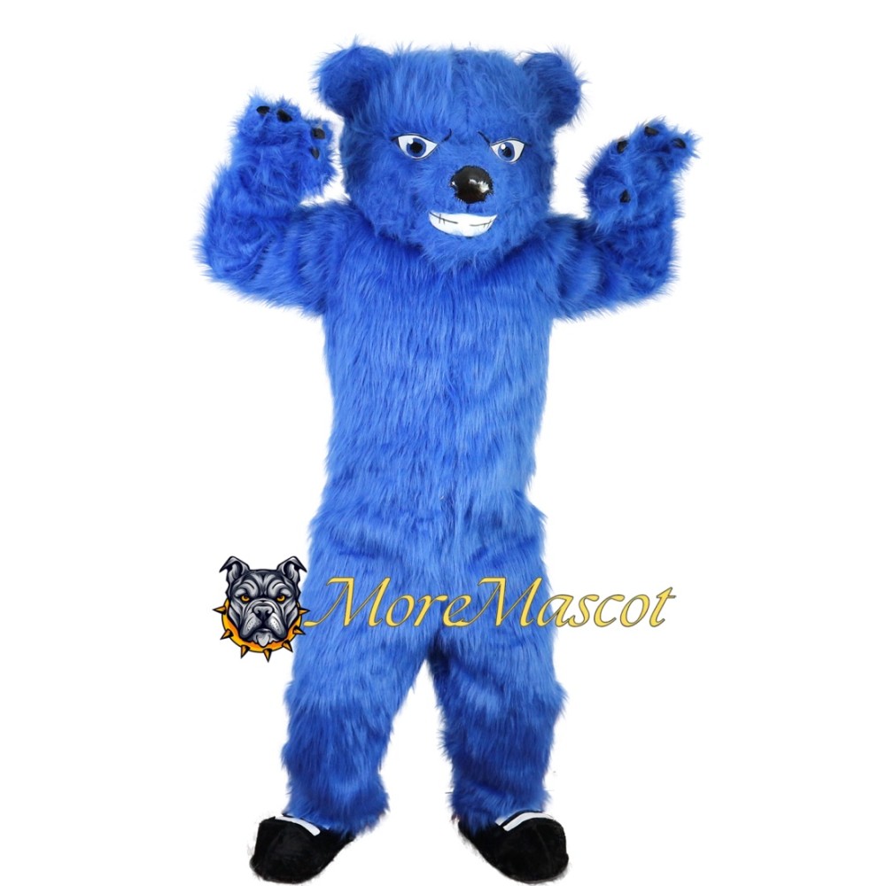 Fierce Blue Bear Mascot Costume