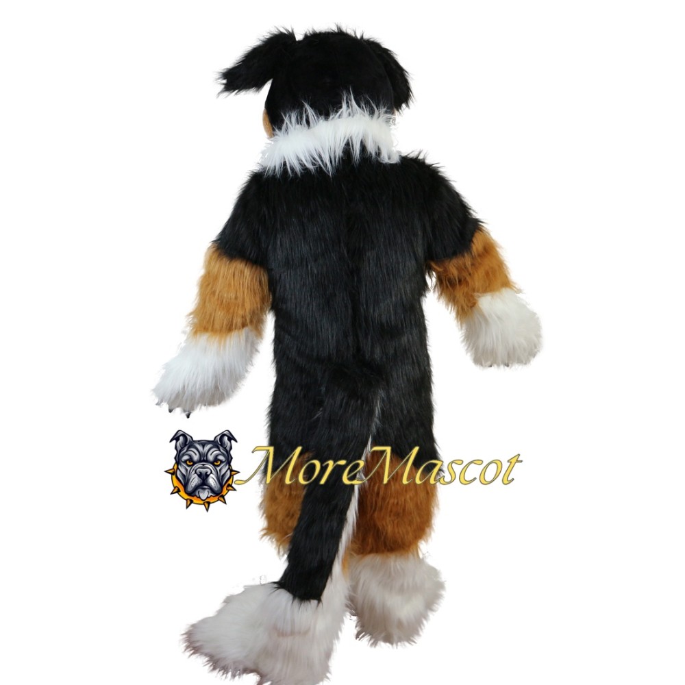 Superb Long Fur Dog Mascot Costume
