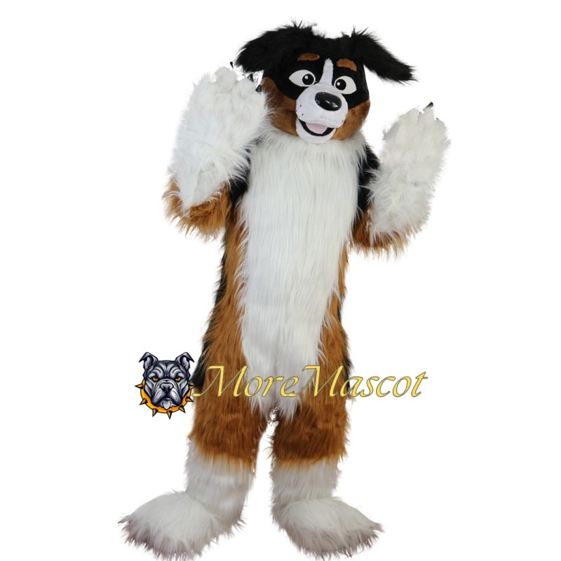 Superb Long Fur Dog Mascot Costume