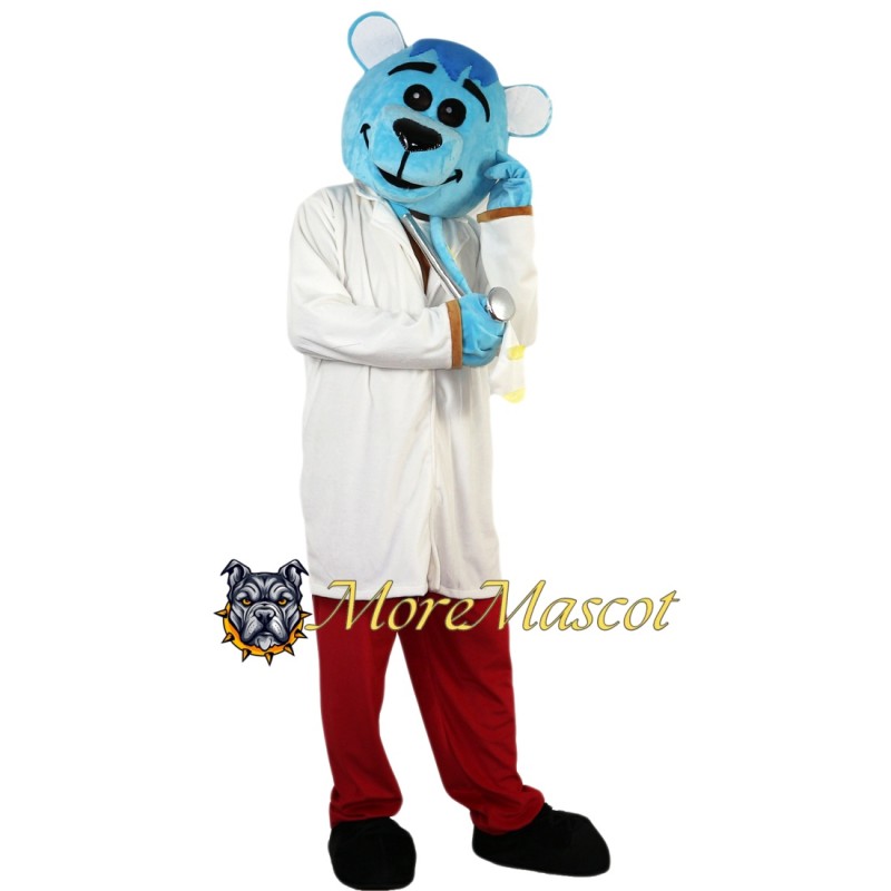 Doctor Blue Bear Mascot Costume