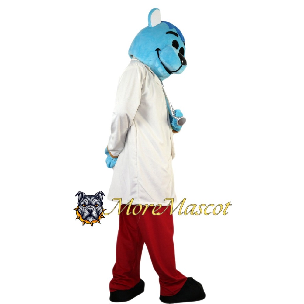 Doctor Blue Bear Mascot Costume