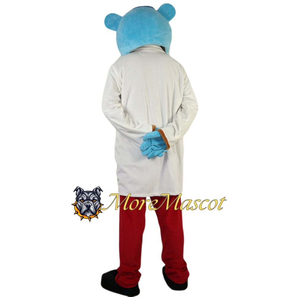 Doctor Blue Bear Mascot Costume