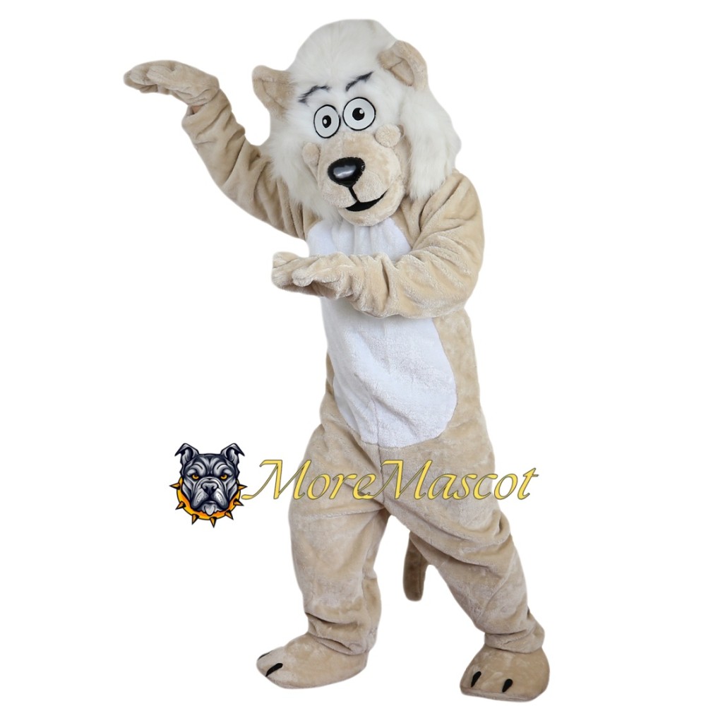 Khaki Wolf Mascot Costume