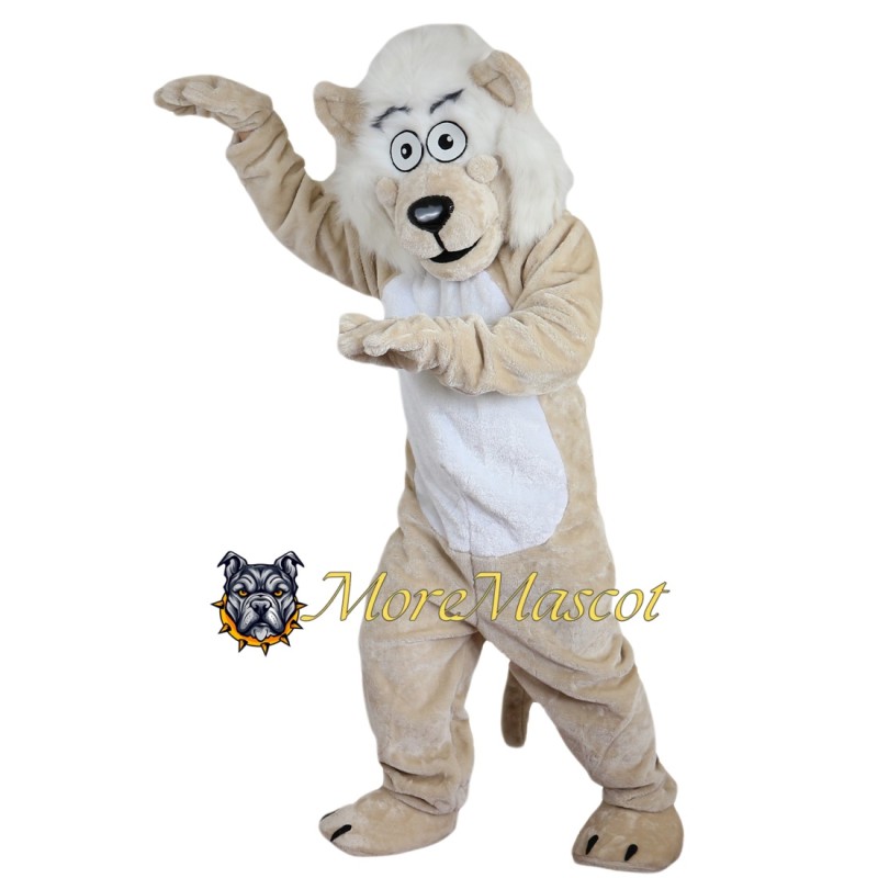 Khaki Wolf Mascot Costume