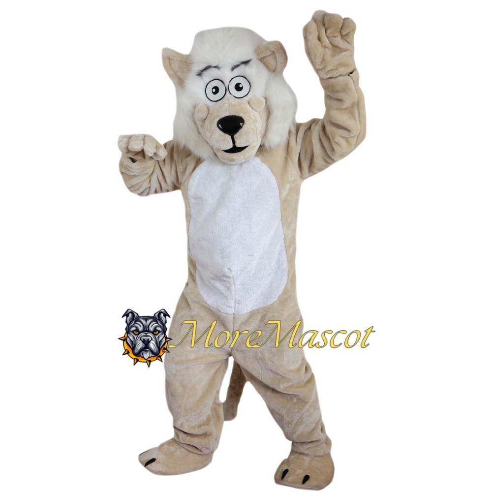 Khaki Wolf Mascot Costume