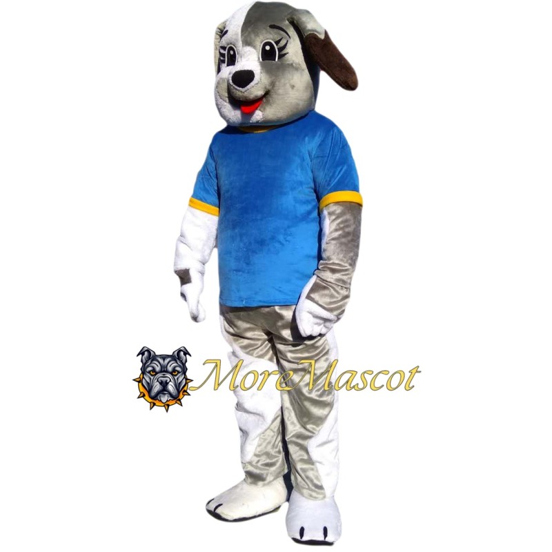 High School Gray Dog Mascot Costume