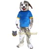 High School Gray Dog Mascot Costume