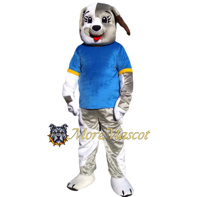High School Gray Dog Mascot Costume