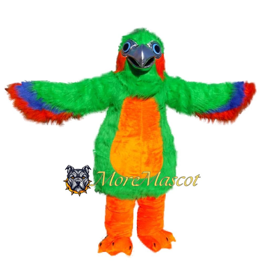 Superb Green Parrot Mascot Costume