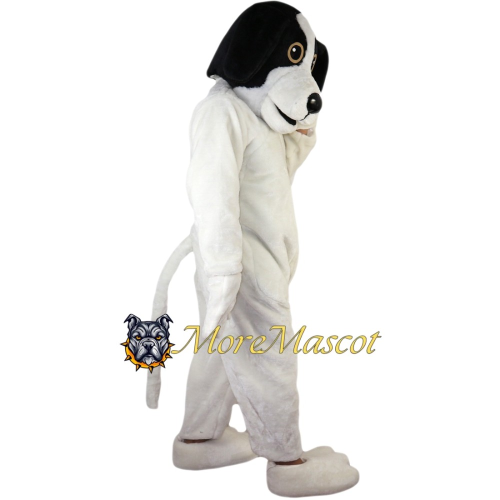 Friendly White Dog Mascot Costume