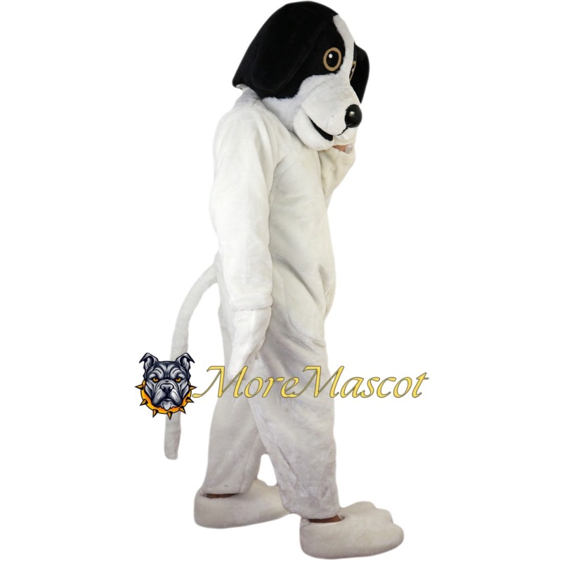 Friendly White Dog Mascot Costume