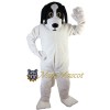 Friendly White Dog Mascot Costume