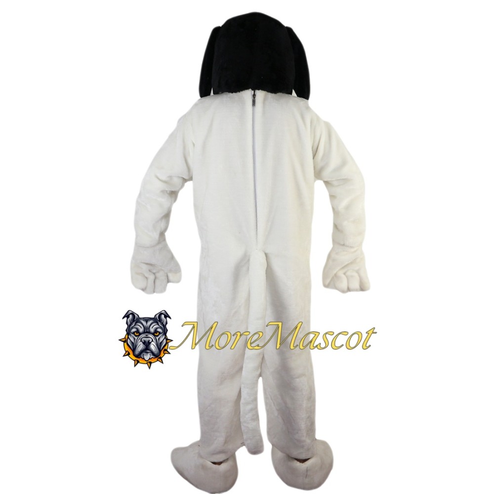Friendly White Dog Mascot Costume