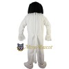 Friendly White Dog Mascot Costume