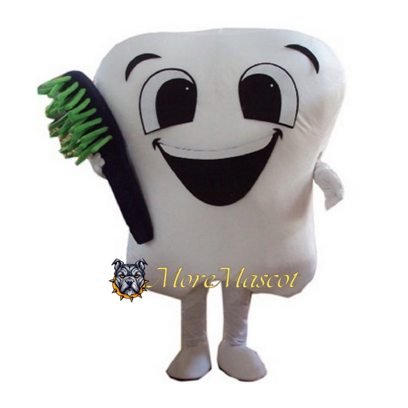 Tooth and Toothbrush Mascot Costume