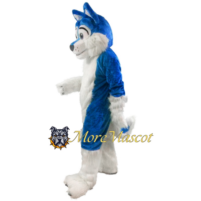 Blue & White Husky Mascot Costume