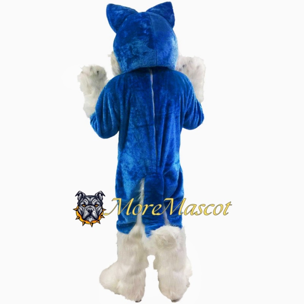 Blue & White Husky Mascot Costume