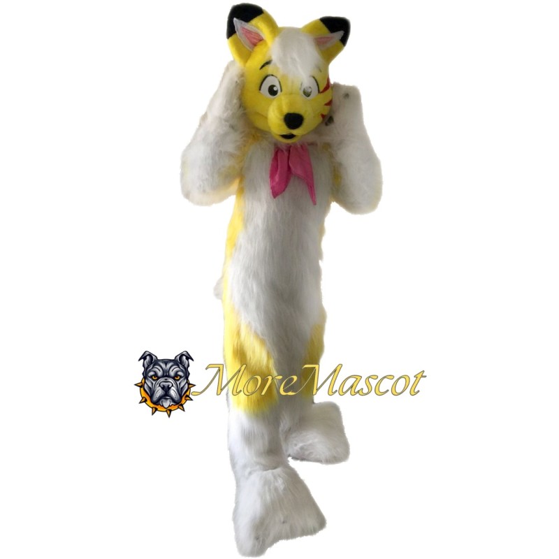 Yellow & White Fox Dog Mascot Costume