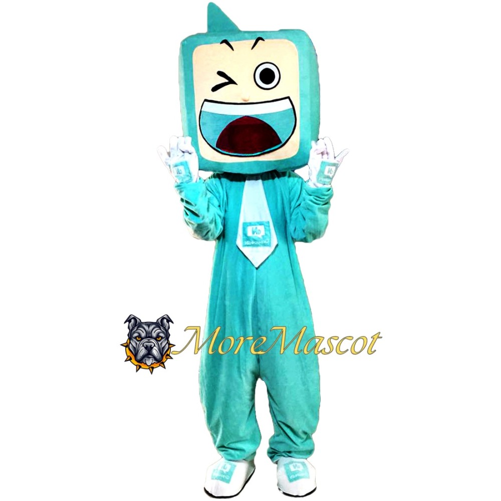 Green Block Mascot Costume
