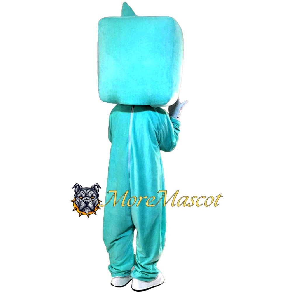 Green Block Mascot Costume