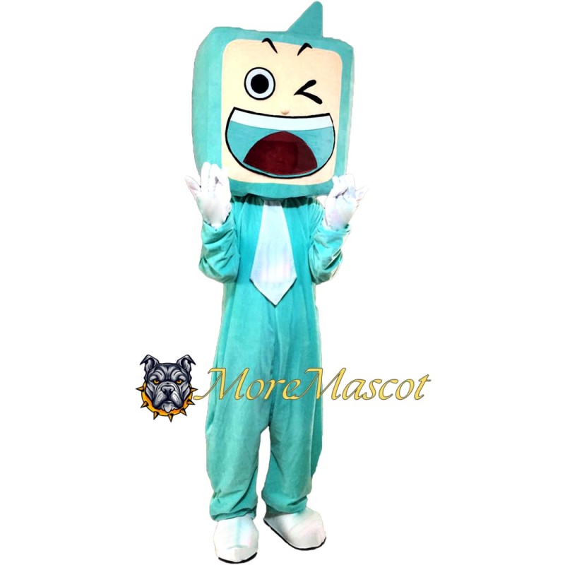 Green Block Mascot Costume