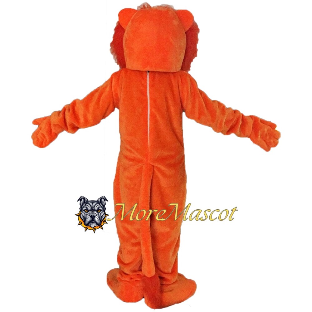 Orange Muscle Lion Mascot Costume