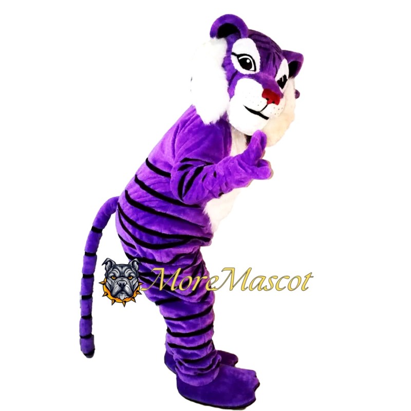 Purple Tiger Mascot Costume