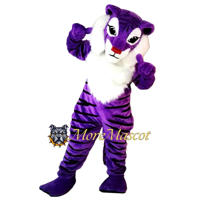 Purple Tiger Mascot Costume