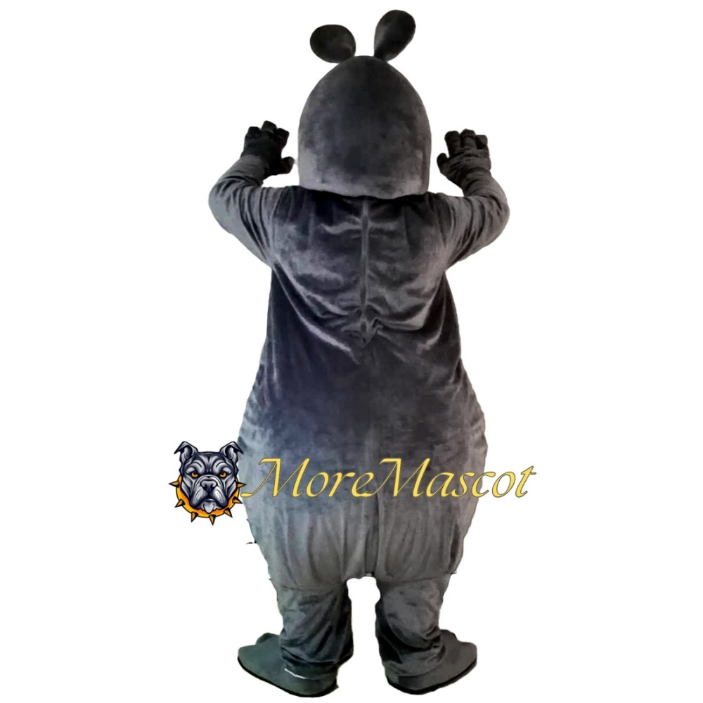 Grey Hippopotamus Mascot Costume