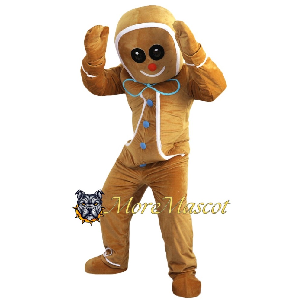 Smile Gingerbread Man Mascot Costume