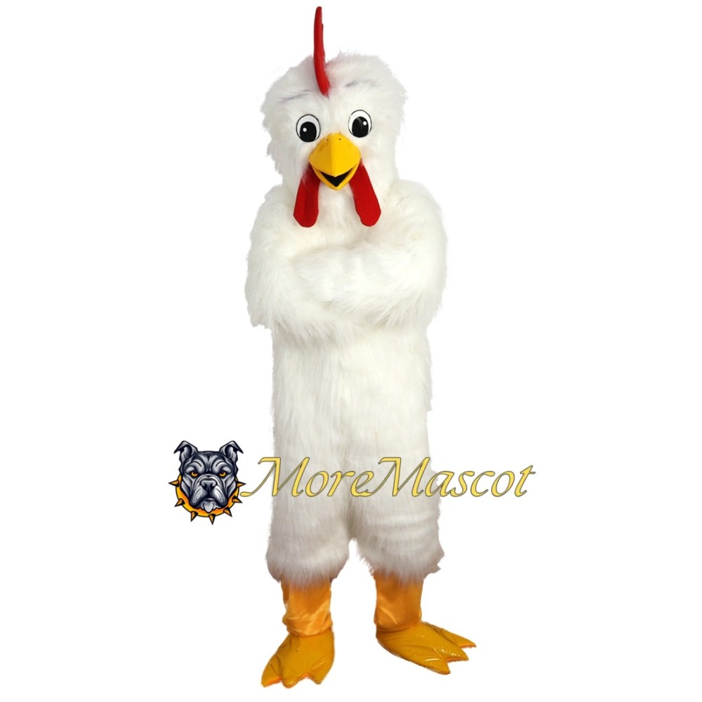 Soft White Chicken Mascot Costume