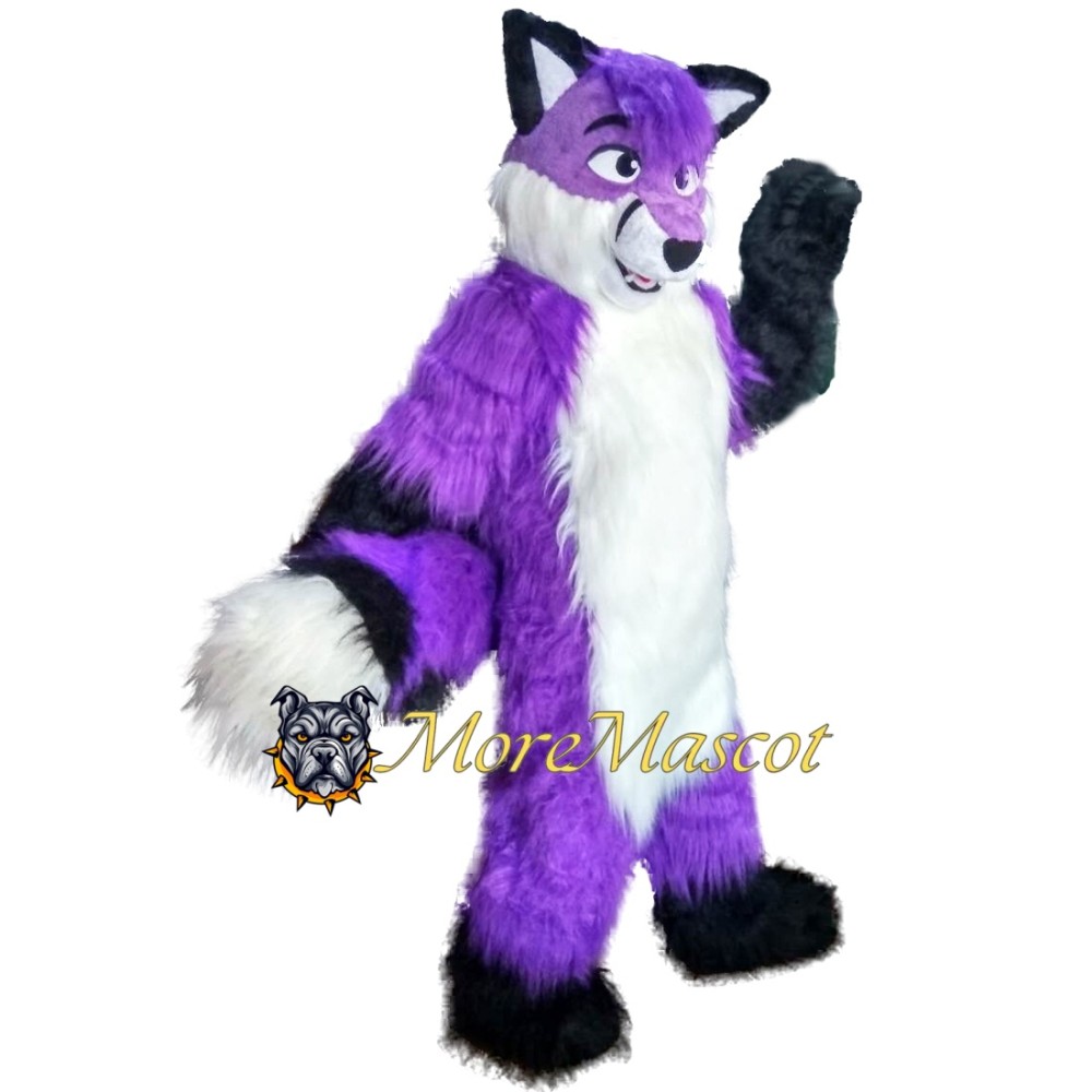 Superb Purple Fox Mascot Costume