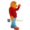 Orange Dog Boy Mascot Costume