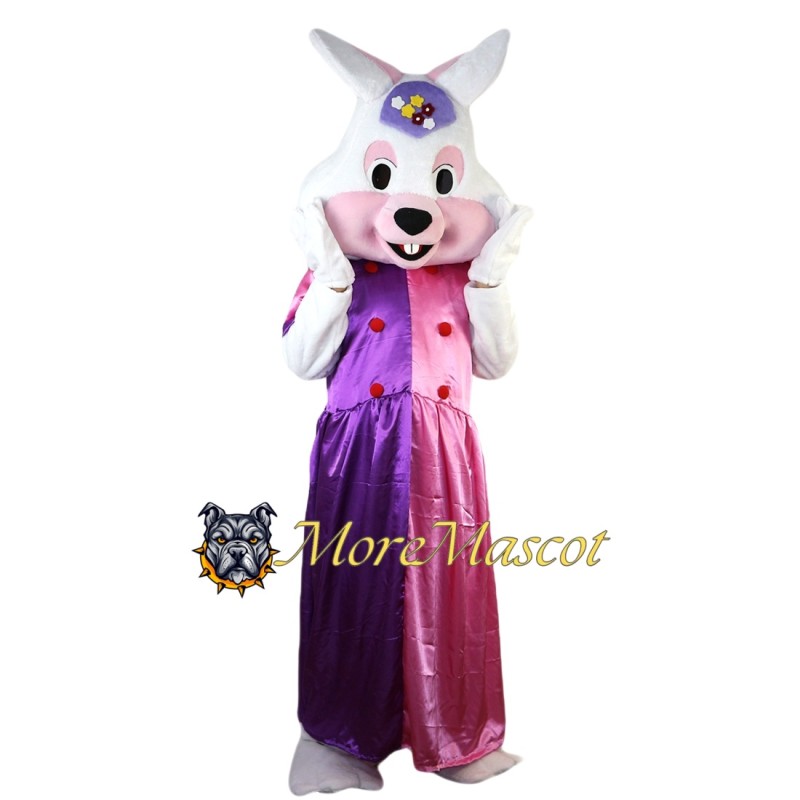 Purple Dress Rabbit Mascot Costume