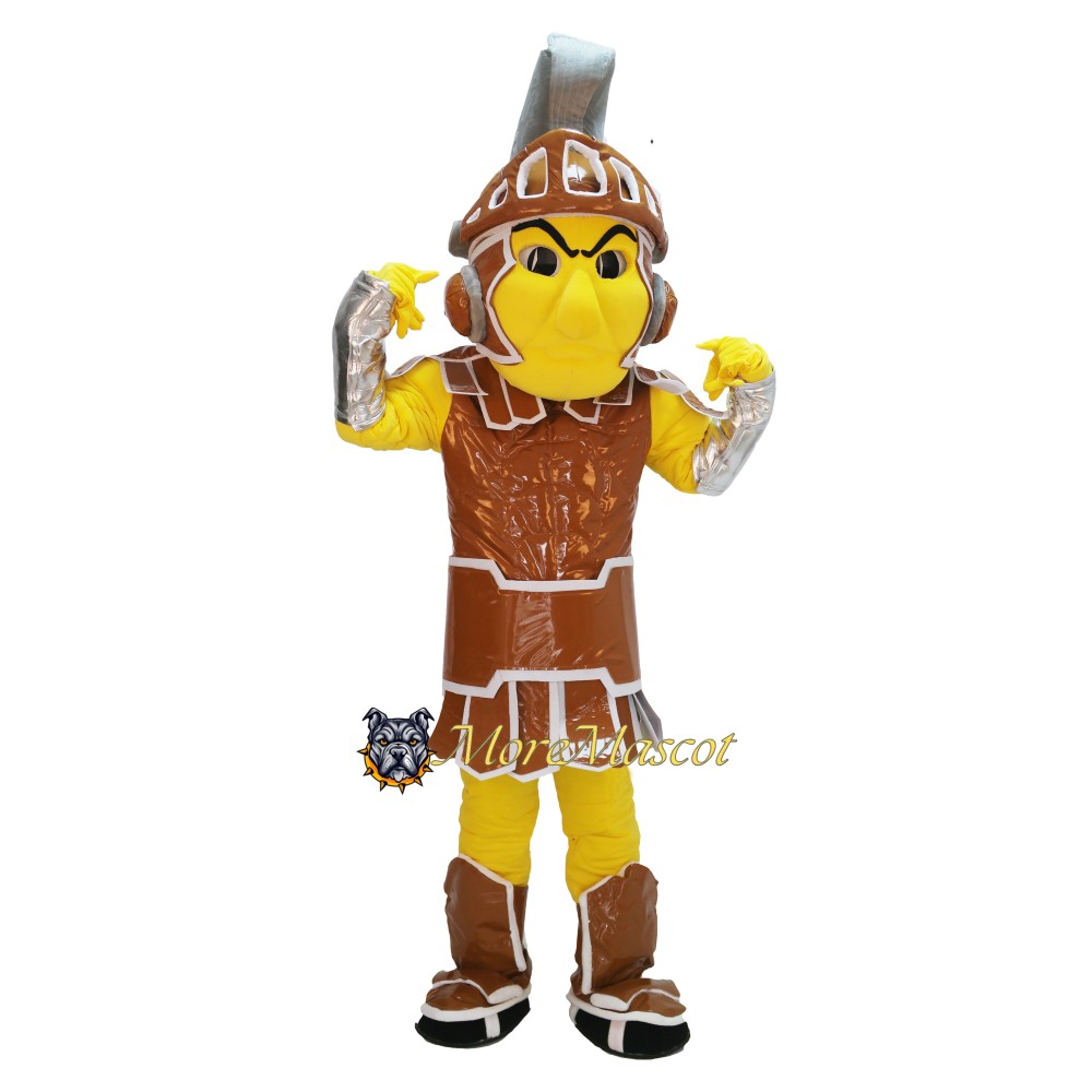 Brown Warrior Mascot Costume