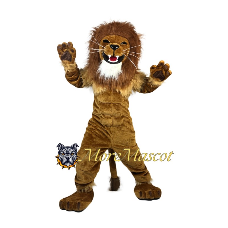 Superb Muscle Lion Mascot Costume