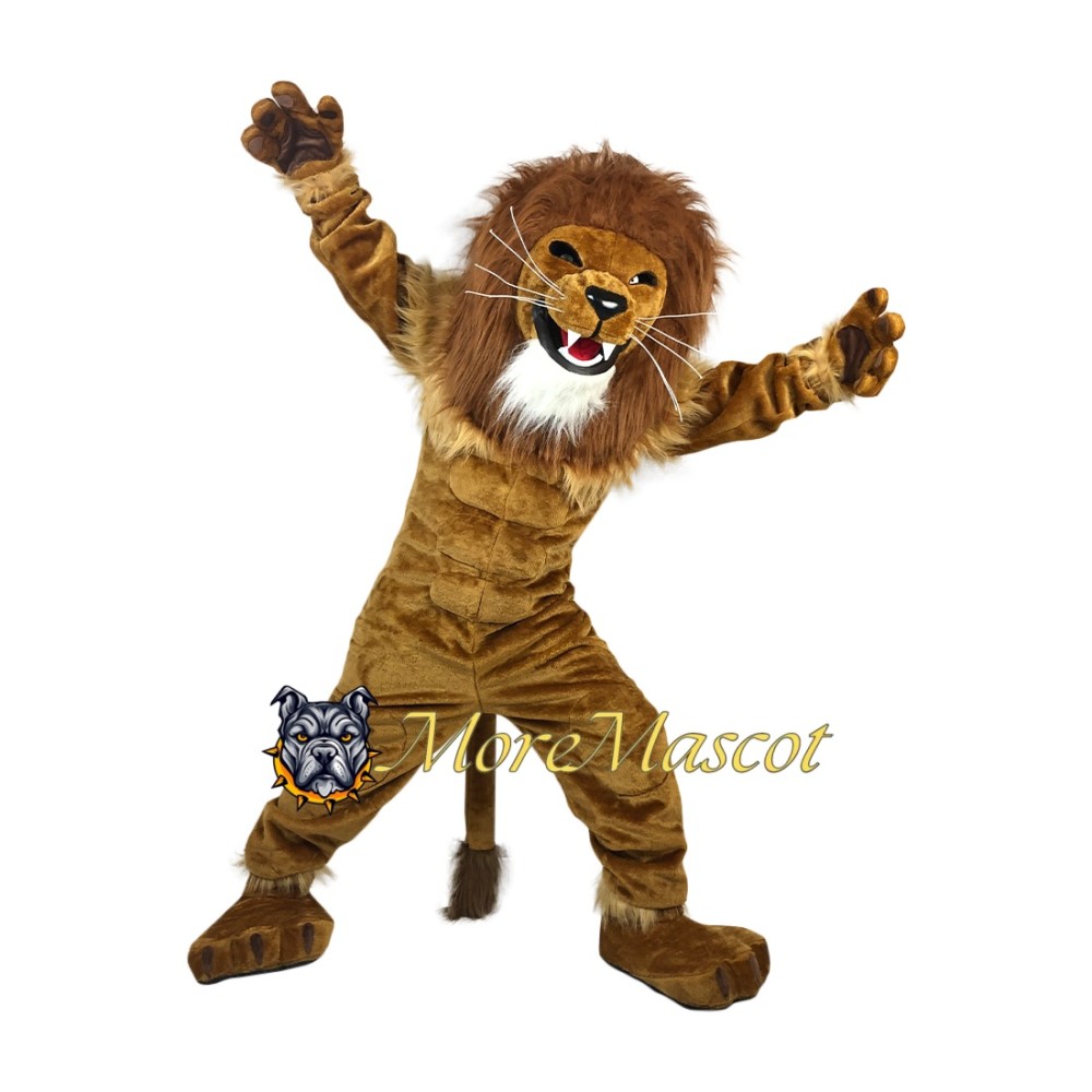 Superb Muscle Lion Mascot Costume