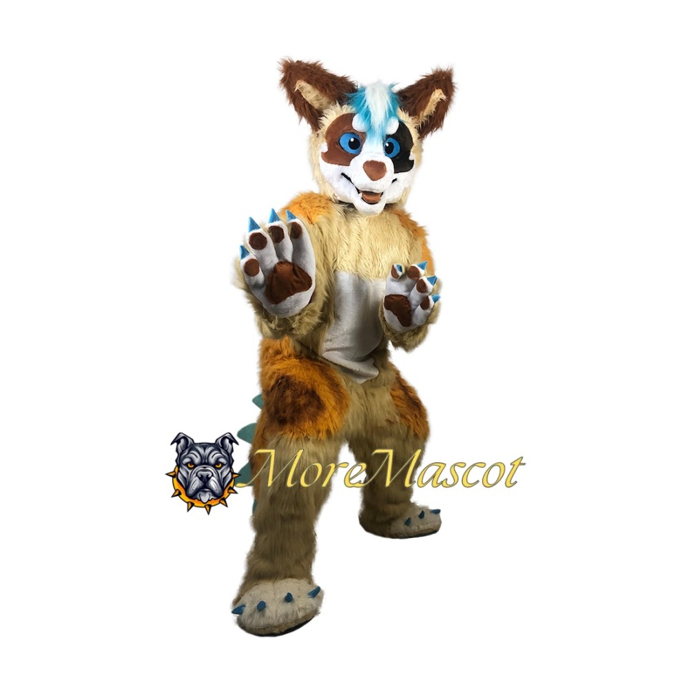 Furry Brown Fox Dog Mascot Costume