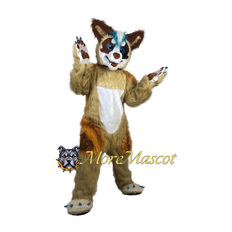 Furry Brown Fox Dog Mascot Costume
