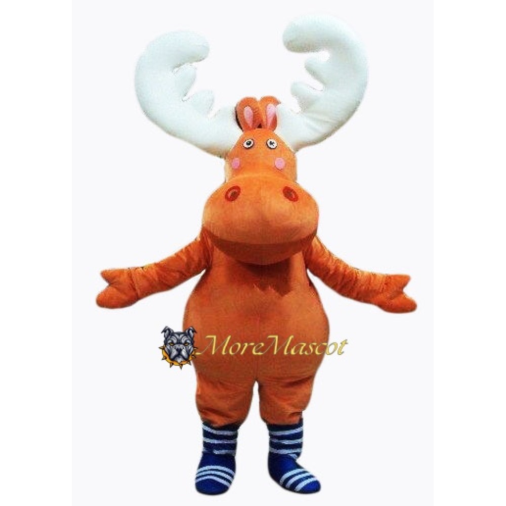 Orange Moose Mascot Costume