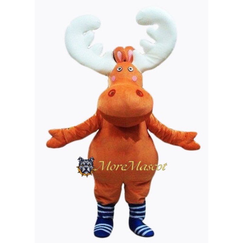 Orange Moose Mascot Costume