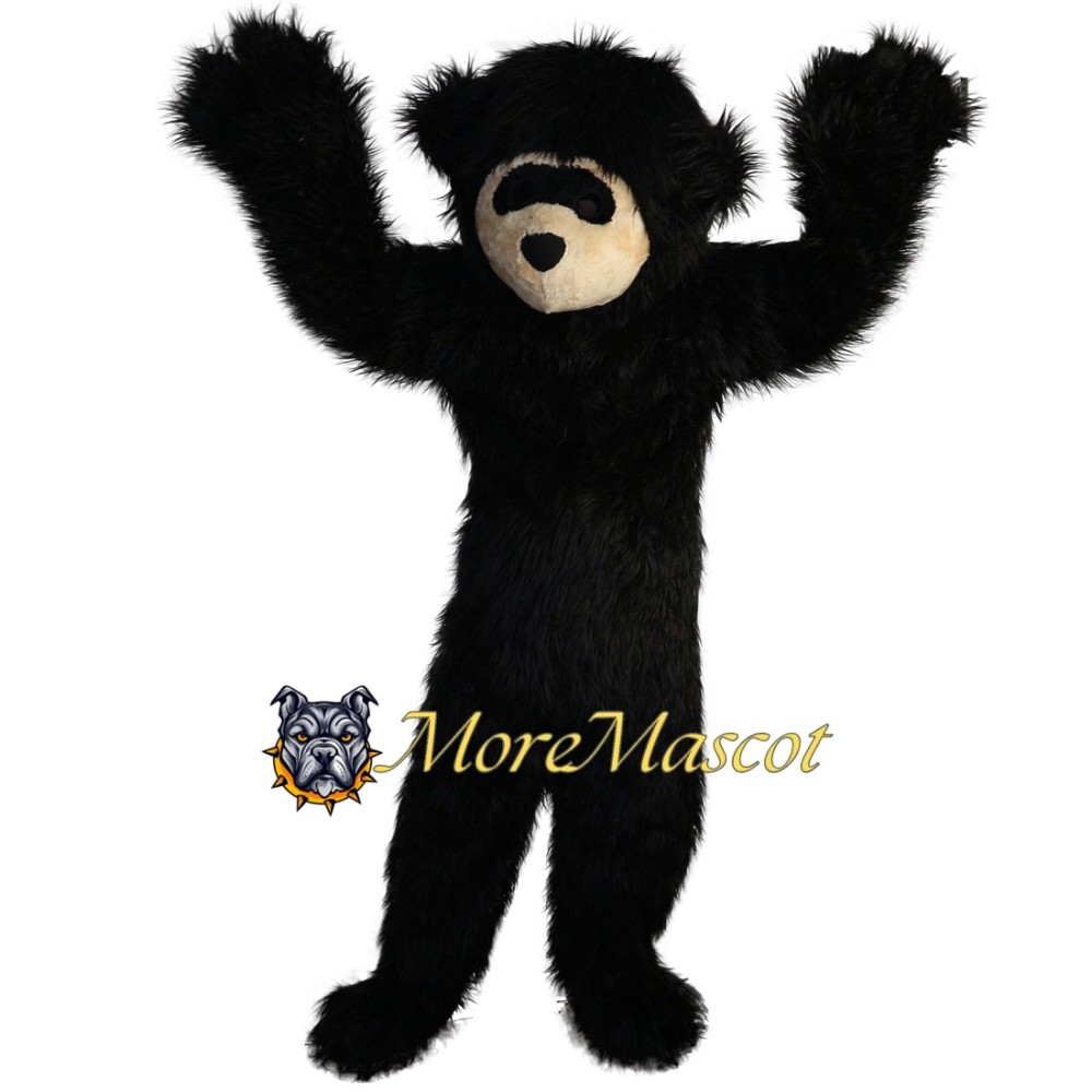 Hairy Black Bear Mascot Costume