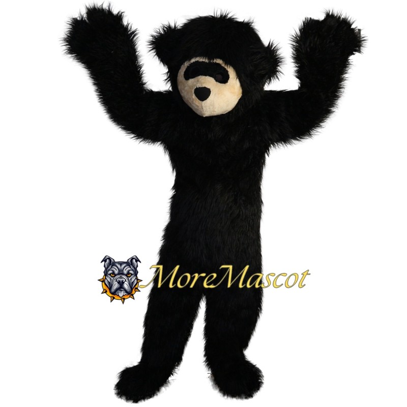 Hairy Black Bear Mascot Costume