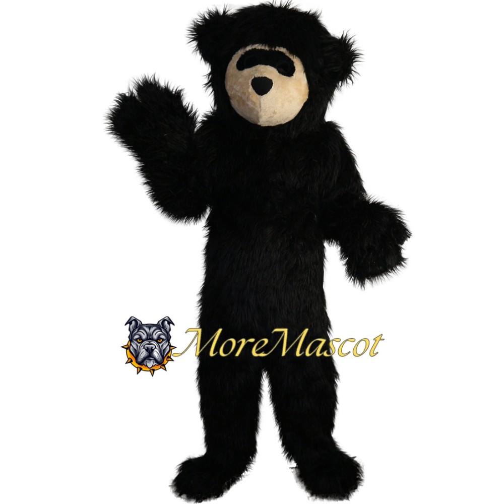 Hairy Black Bear Mascot Costume