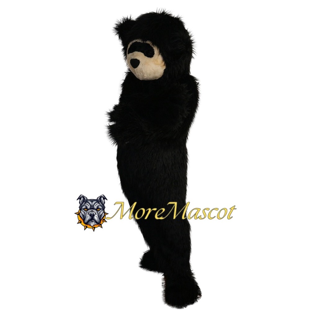 Hairy Black Bear Mascot Costume