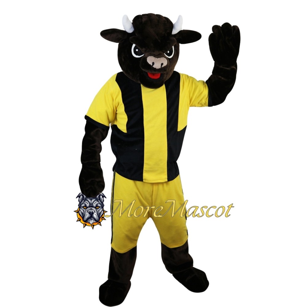 Football Black Bull Mascot Costume