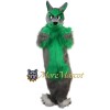 Green & Gray Fox Dog Mascot Costume