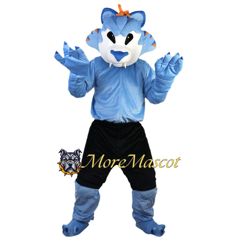 Sport Blue Tiger Mascot Costume