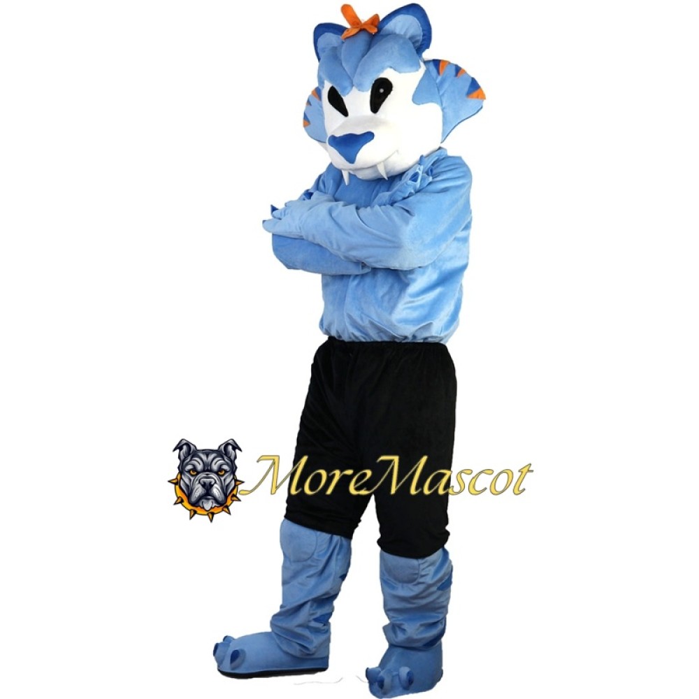 Sport Blue Tiger Mascot Costume